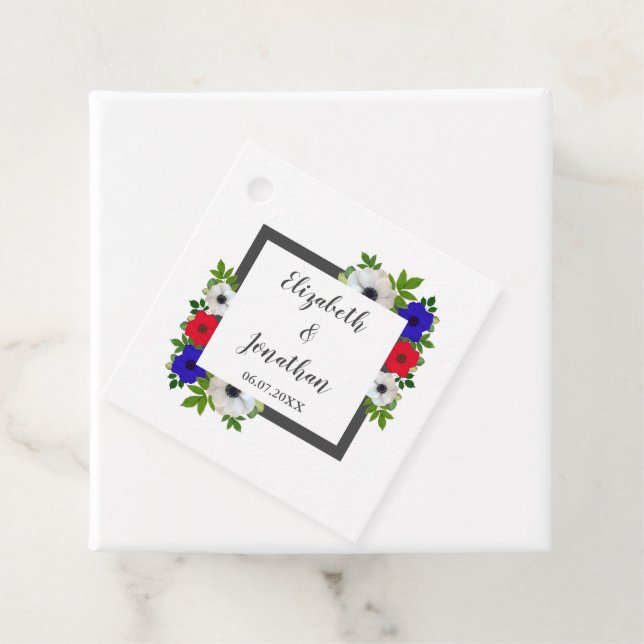 Patriotic Panda Anemone Wedding Geschenkanhänger (Beispiel)