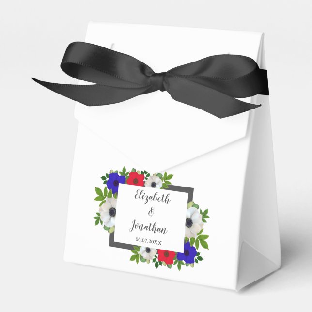Patriotic Panda Anemone Wedding Geschenkschachtel (Vorderseite)