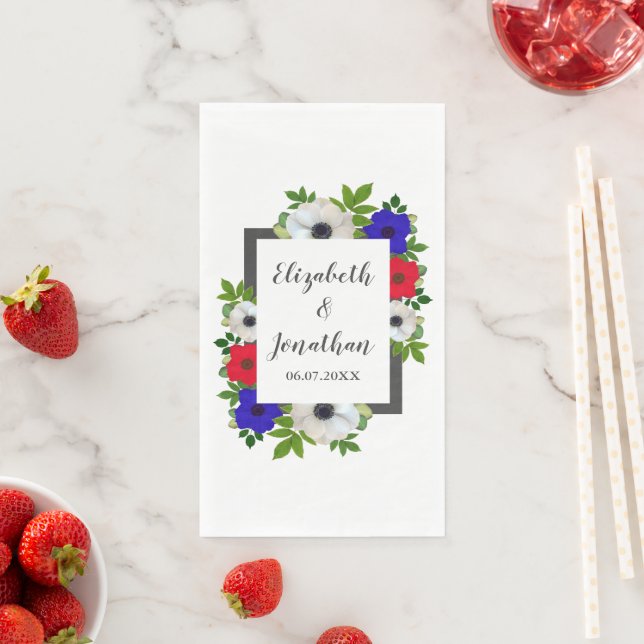 Patriotic Panda Anemone Wedding Serviette (Beispiel)