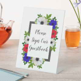 Patriotic Panda Anemone Wedding Sockelschild