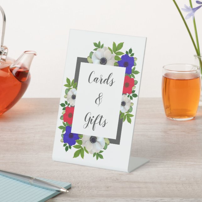 Patriotic Panda Anemone Wedding Sockelschild (In SItu)