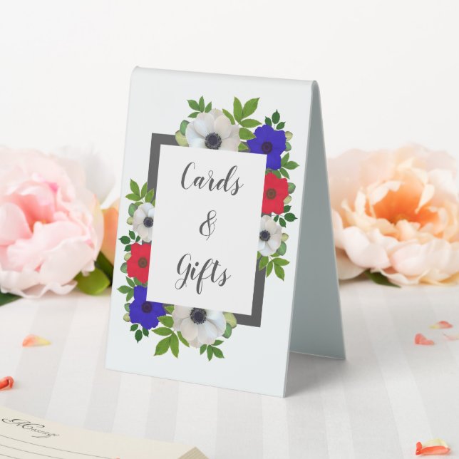 Patriotic Panda Anemone Wedding Tischaufsteller (In Situ (Hochzeit))