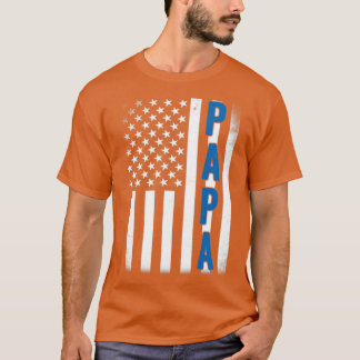 Patriotic Papa American Flag T-Shirt