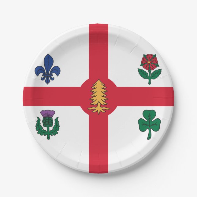 Patriotic paper plate with flag of Montreal Pappteller (Vorderseite)