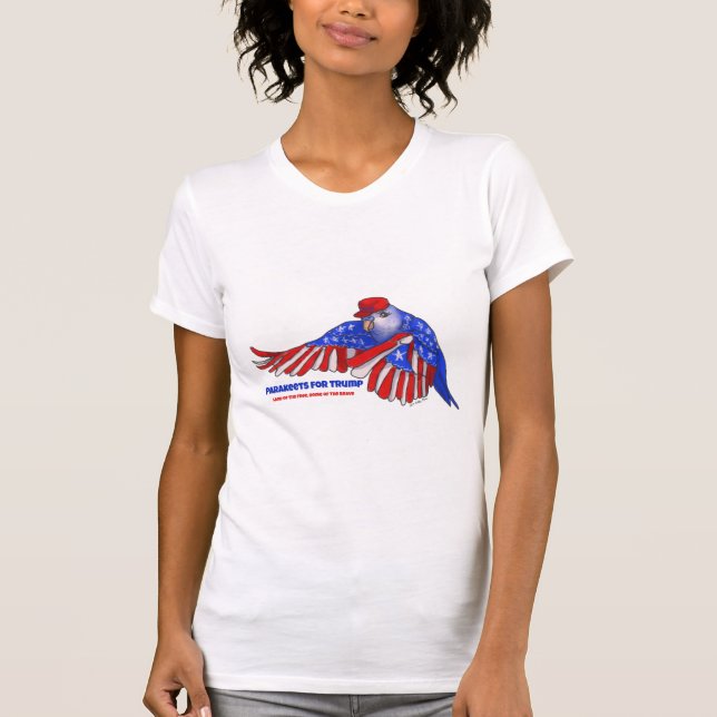 Patriotic Parakeet mit MAGA Hat T-Shirt (Vorderseite)