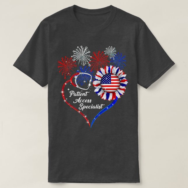 Patriotic Patient Access Specialist 4. Juli T-Shirt (Design vorne)