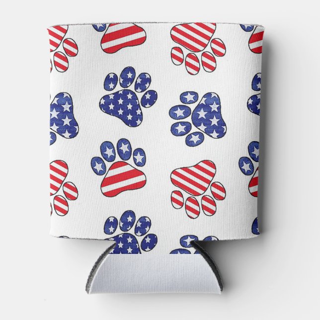 Patriotic Paw Prints Dosenkühler (Vorderseite)