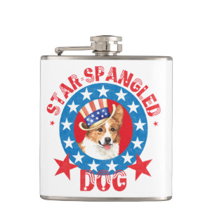 Patriotic Pembroke Welsh Corgi Flachmann