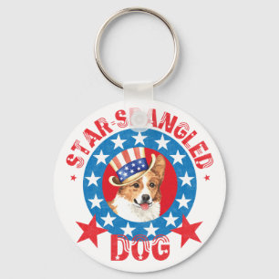 Patriotic Pembroke Welsh Corgi Schlüsselanhänger