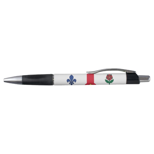 Patriotic Pen with flag of Montreal, Canada Kugelschreiber (Oberseite)