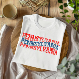 Patriotic Pennsylvania Red and Blue Boho T - Shirt