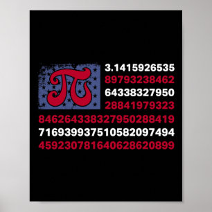 Patriotic Pi Day American Flag Mathematiker Lehrer Poster