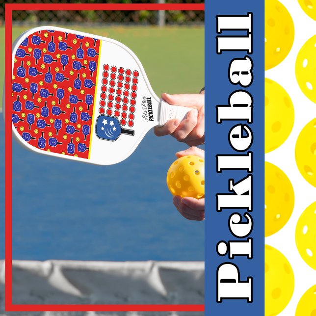 Patriotic Pickleball Red White Blue American Flag Pickleball Schläger (Patriotic Pickleball Red White Blue American Flag Pickleball Paddle)