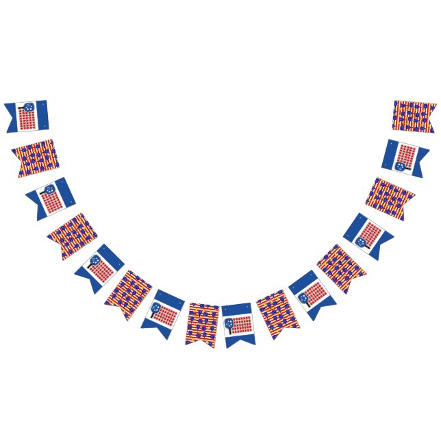 Patriotic Pickleball Red White Blue American Flag Wimpelkette (Alle)