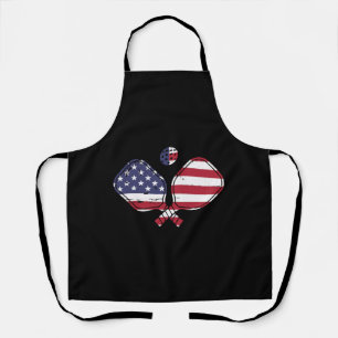 Patriotic Pickleball US Flag Paddleball Design Schürze