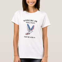 Patriotic Pigeon Shirt - "Working on World Peace"