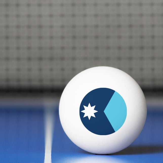 Patriotic ping pong ball with Flag of Minnesota Tischtennisball (Netto)