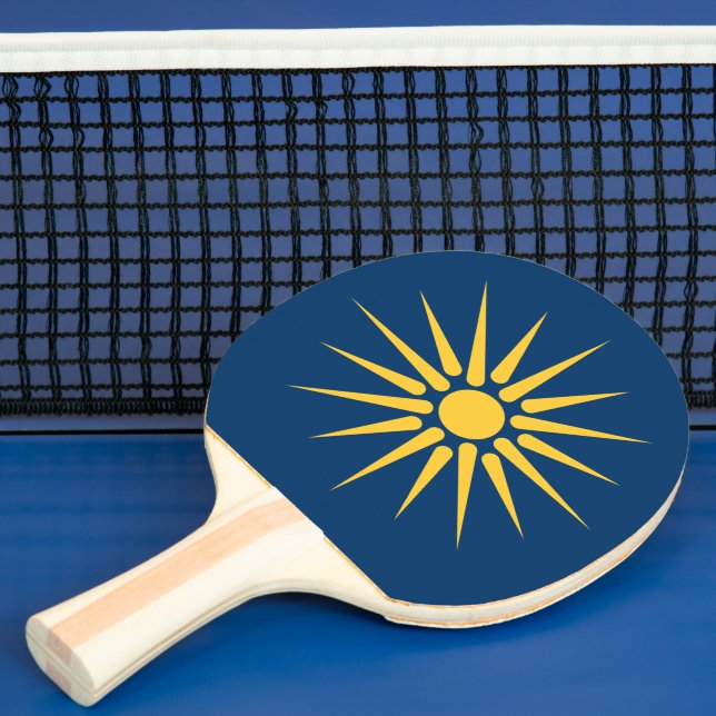 Patriotic, ping pong paddle with Flag of Macedonia Tischtennis Schläger (InSitu)