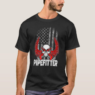 Patriotic Pipefitter USA American Flag Plumbing Pl T-Shirt
