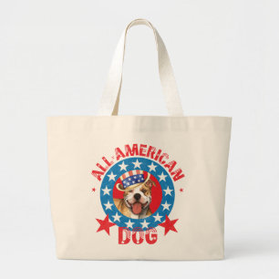 Patriotic Pit Bull Terrier Jumbo Stoffbeutel