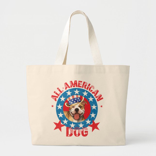 Patriotic Pit Bull Terrier Jumbo Stoffbeutel (Vorne)
