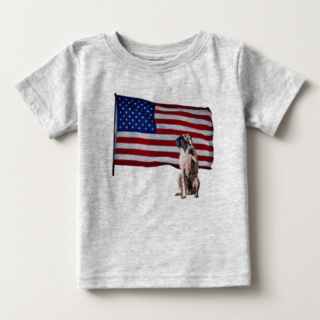 Patriotic Pointer Baby T Shirt (Vorderseite)