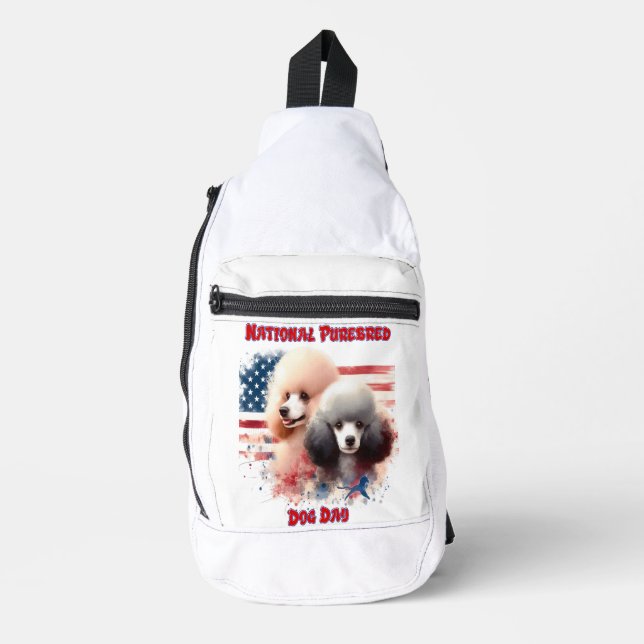 Patriotic Poodles Prance von alter Herrlichkeit Crossbody Bag (Vorderseite)