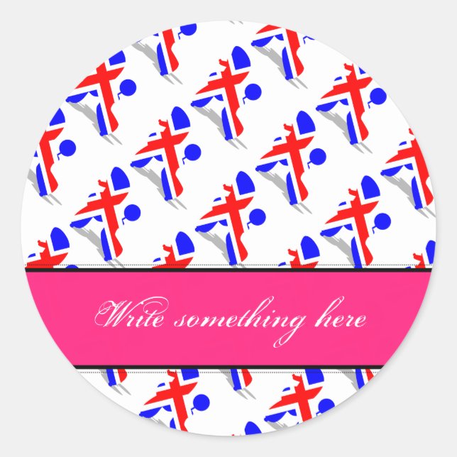 Patriotic Poodles Runder Aufkleber (Vorderseite)