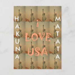 Patriotic Pop Art: "I Liebe USA" Grafikdesign Postkarte