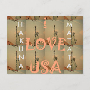 Patriotic Pop Art: "I Liebe USA" Grafikdesign Postkarte