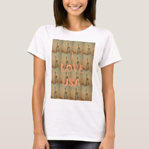 Patriotic Pop Art: "I Liebe USA" Grafikdesign T-Shirt