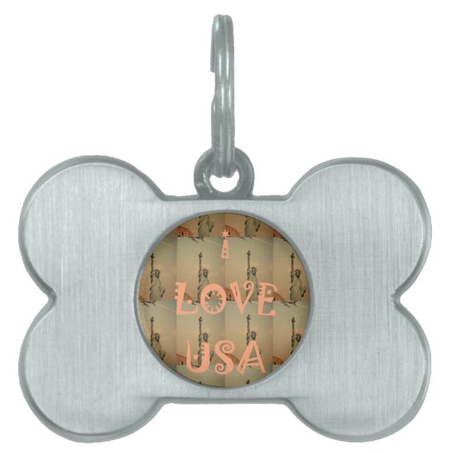 Patriotic Pop Art: "I Liebe USA" Grafikdesign Tiermarke (Vorderseite)