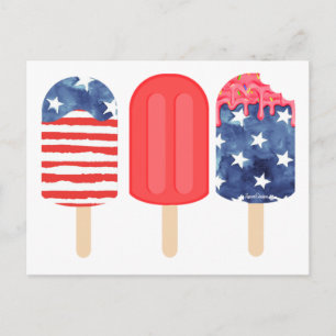 Patriotic Popsicle Postkarte
