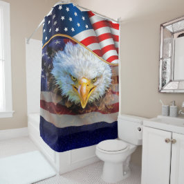 Patriotic Powerful Eagle Duschvorhang