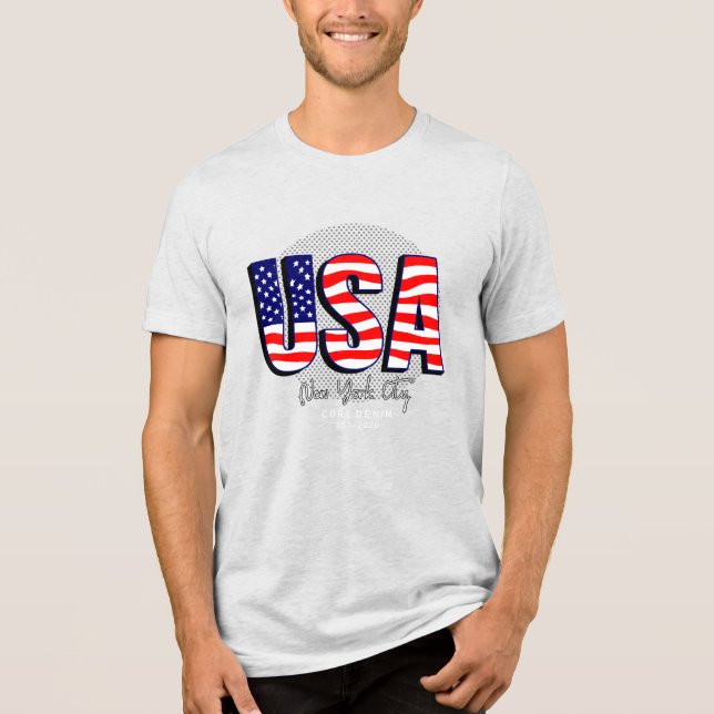 Patriotic Pride: USA Core Denim Tri-Blend Shirt (Vorderseite)