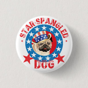 Patriotic Pug Button