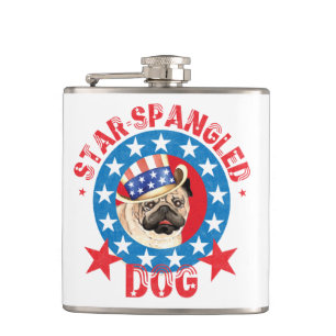 Patriotic Pug Flachmann