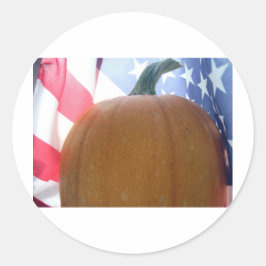 Patriotic Pumpkin Runder Aufkleber