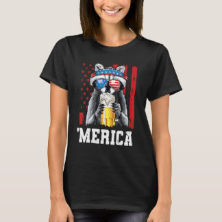 Patriotic Raccoon Merica Usa Flaggentränke Team 4t T-Shirt