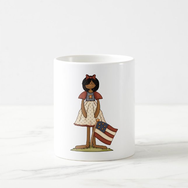 Patriotic Rag Doll Girl Americana Folk Kaffeetasse (Von Creator hochgeladen)