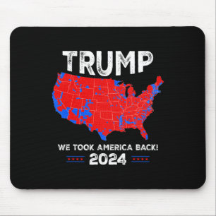 Patriotic Red and Blue Map Funny Trump Fan Mousepad