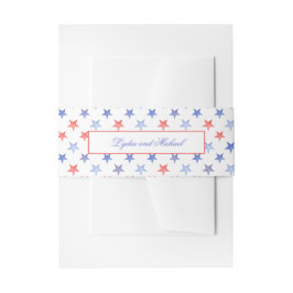Patriotic Red and Blue Stars Einladungsbanderole