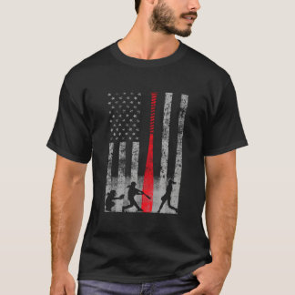 Patriotic Red Bat Softball Flag T-Shirt