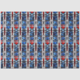 Patriotic Red Blue Stained Glass  Seidenpapier