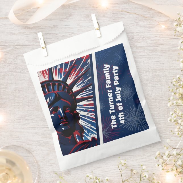 Patriotic Red Blue Statue of Liberty 4. Juli Geschenktütchen (Ausgeschnitten)