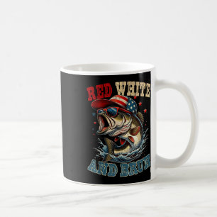 Patriotic Red White & amp; Bruh America Fish Kaffeetasse
