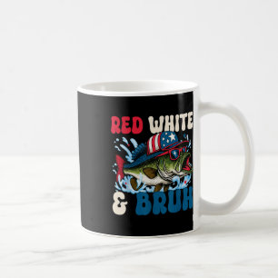 Patriotic Red White & amp; Bruh America Fish Kaffeetasse