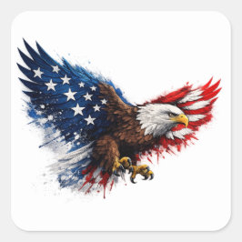 Patriotic Red White and Blue Eagle Quadratischer Aufkleber