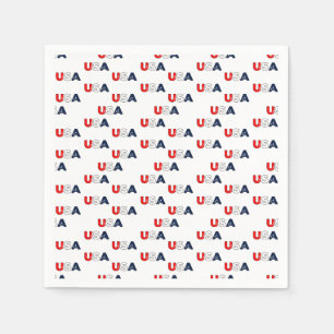 Patriotic Red White and Blue Stars/USA Serviette