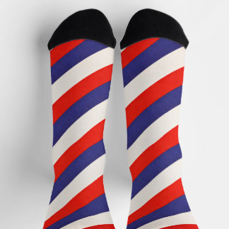 Patriotic Red White and Blue Striped Socken